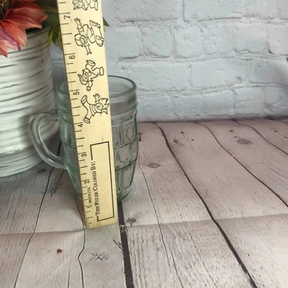 vintage barrel short green glass mug - Picture 4 of 8